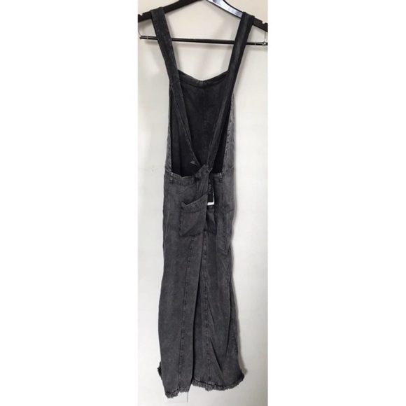 CHASER Fringe Hem Overalls Black Cloud - Picture 3 of 6